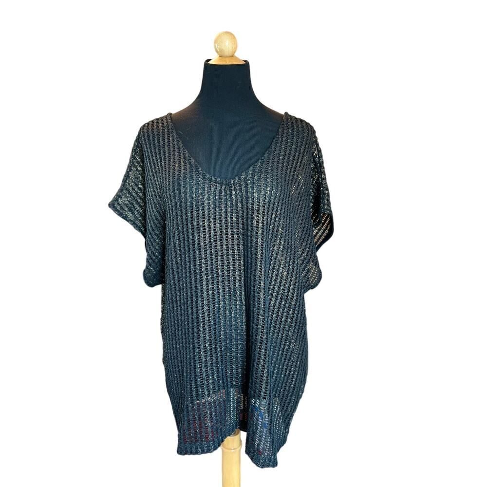 L*SPACE Mesh black and gold shirt size small